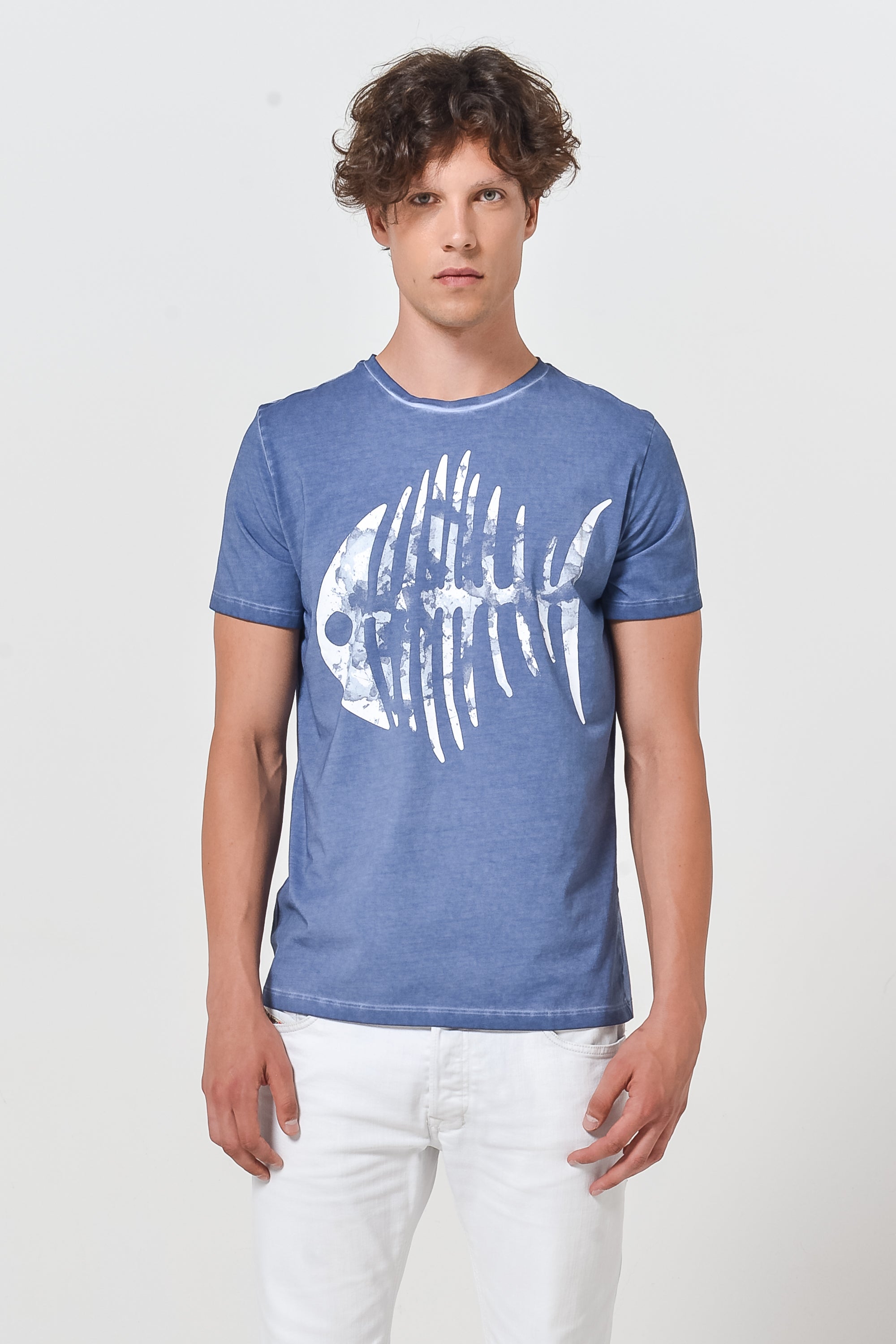 T-Shirt Stampa Pesce - Jeans
