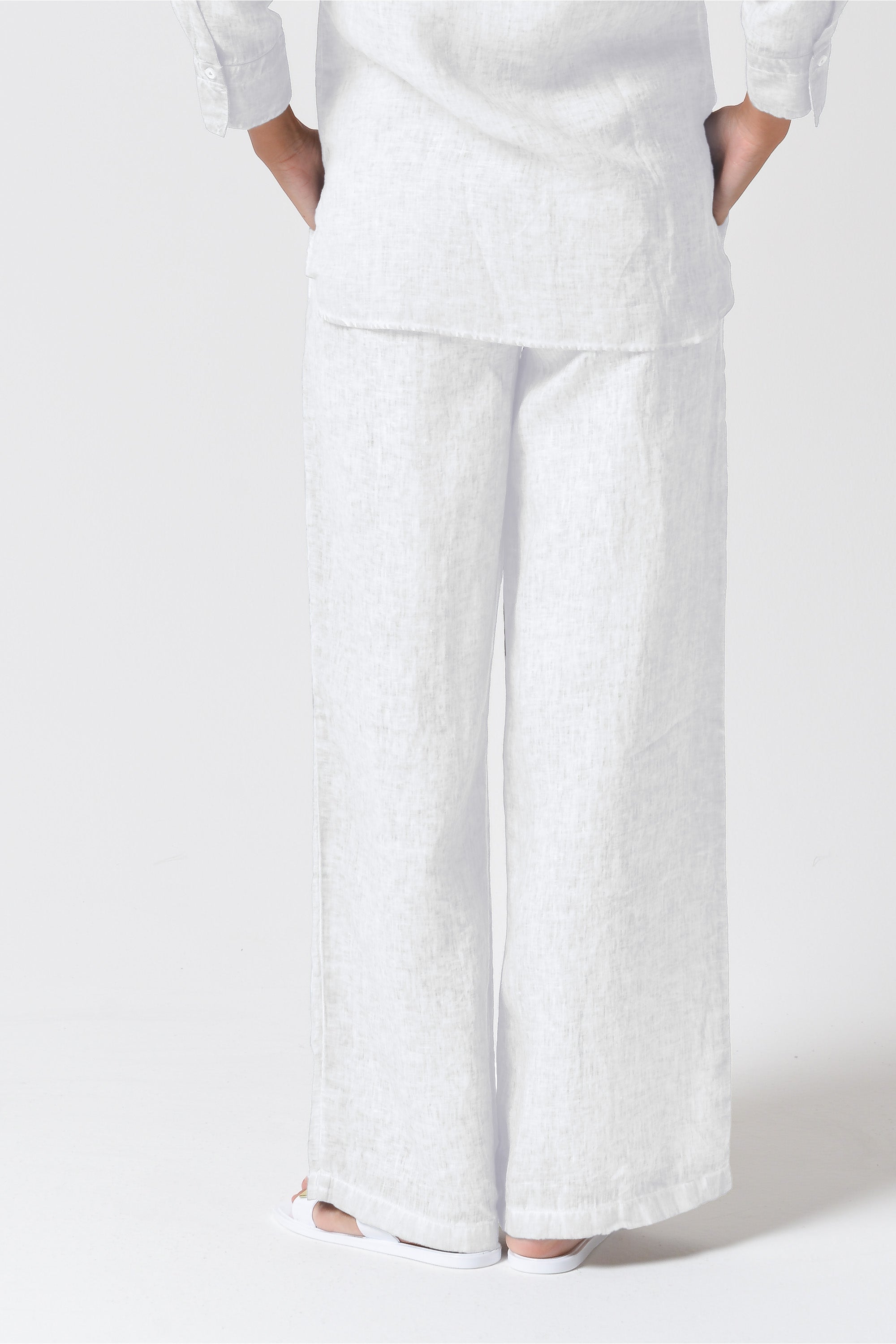 Billow Linen Slacks - White