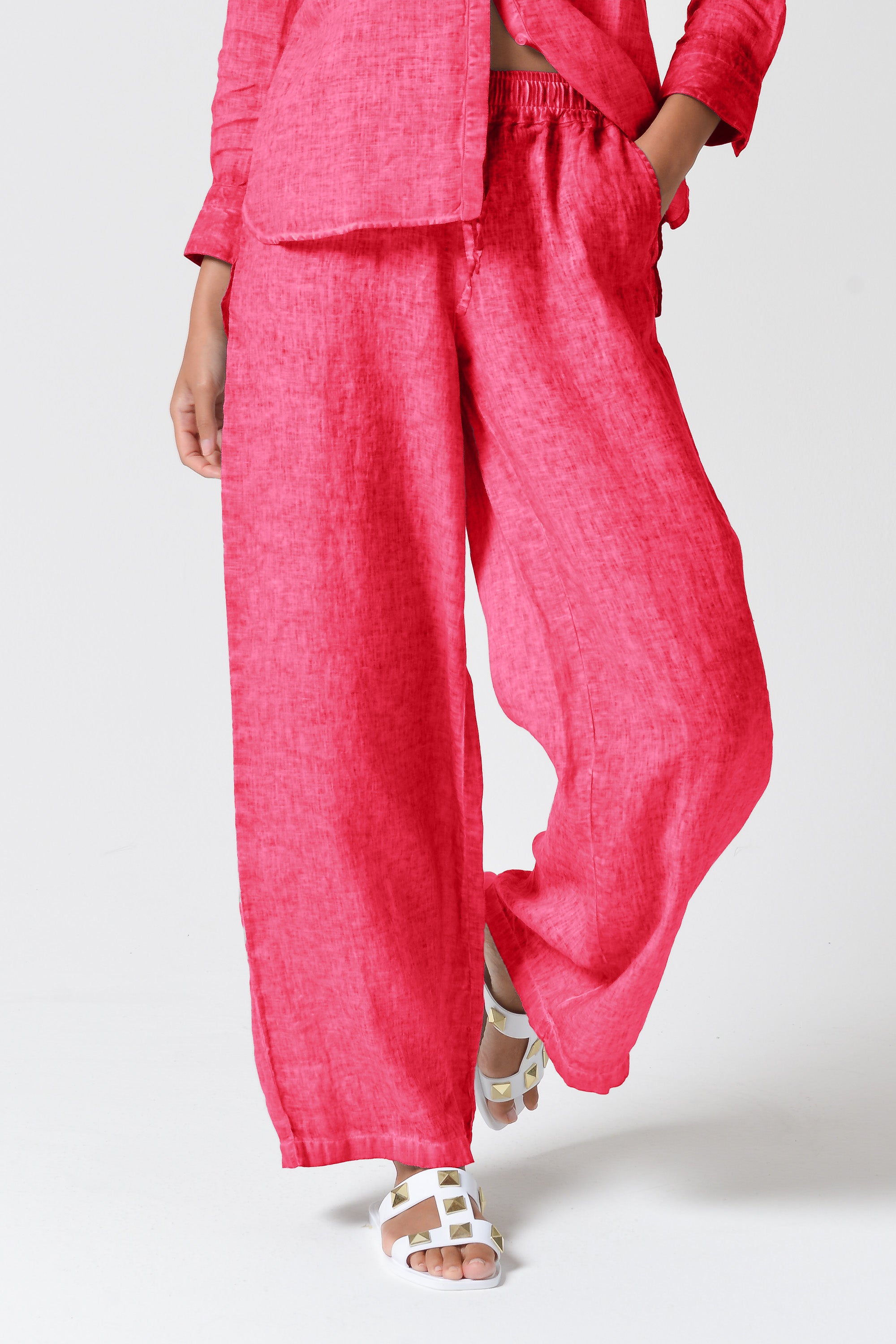 Billow Linen Slacks - Azalea