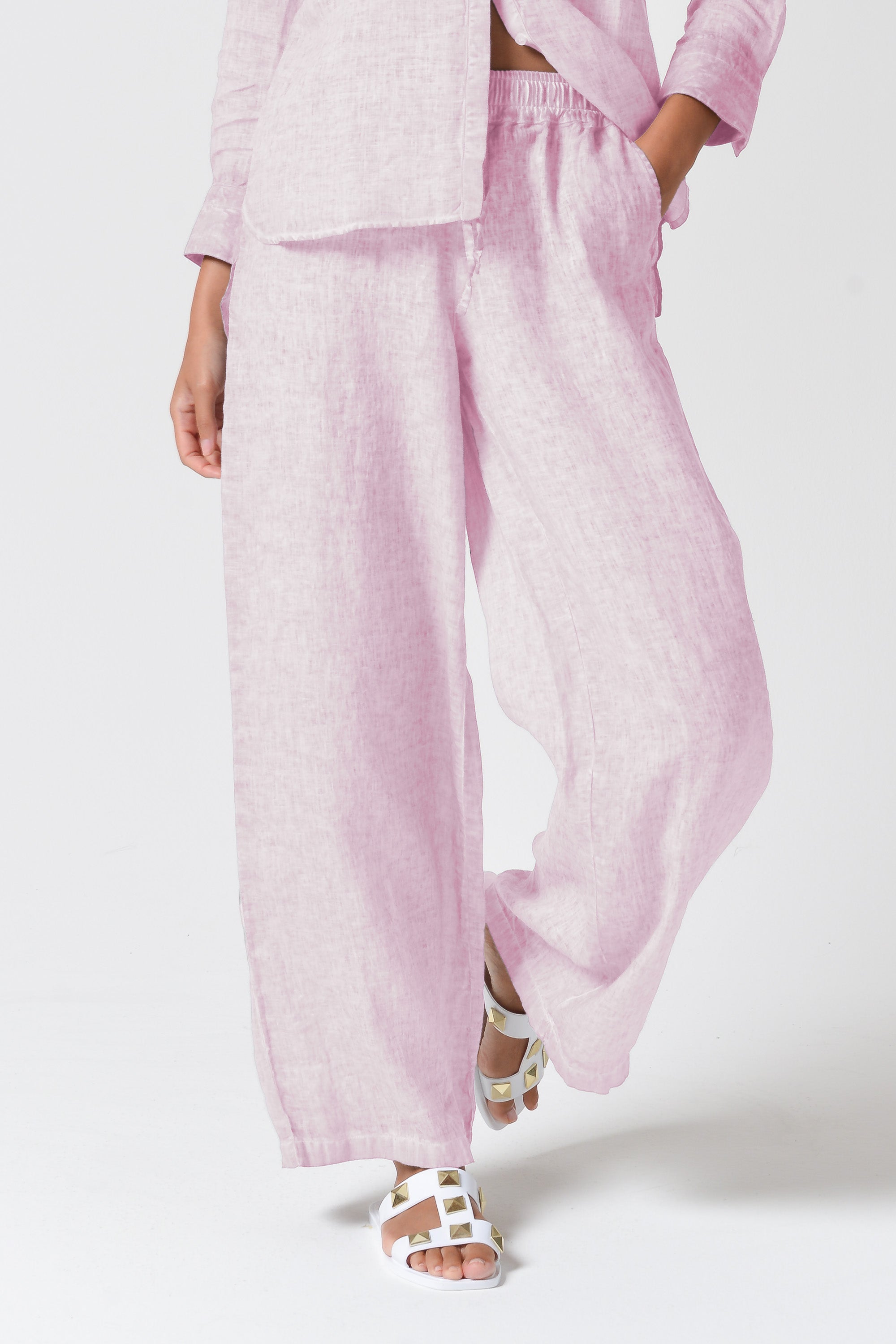 Billow Linen Slacks - Rose
