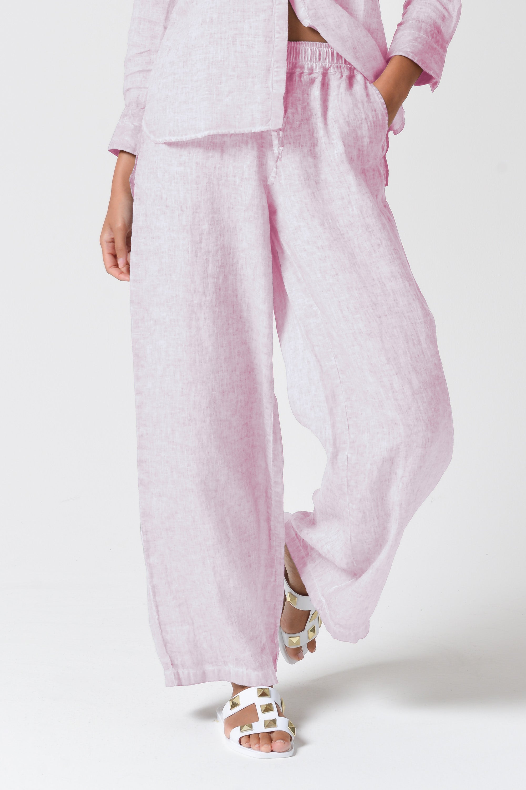 Billow Linen Slacks - Rose