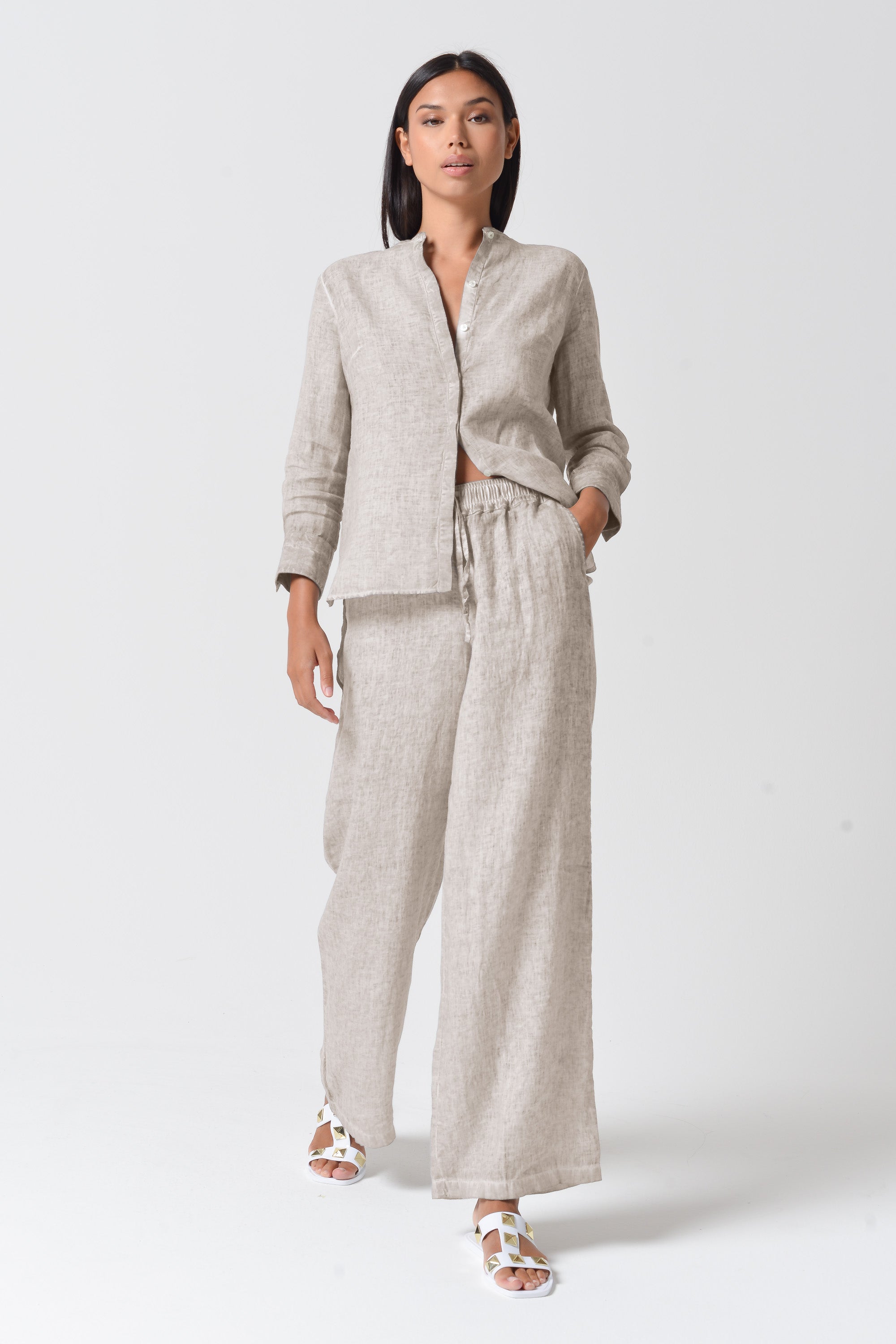 Pantalone Lino Largo - Canapa