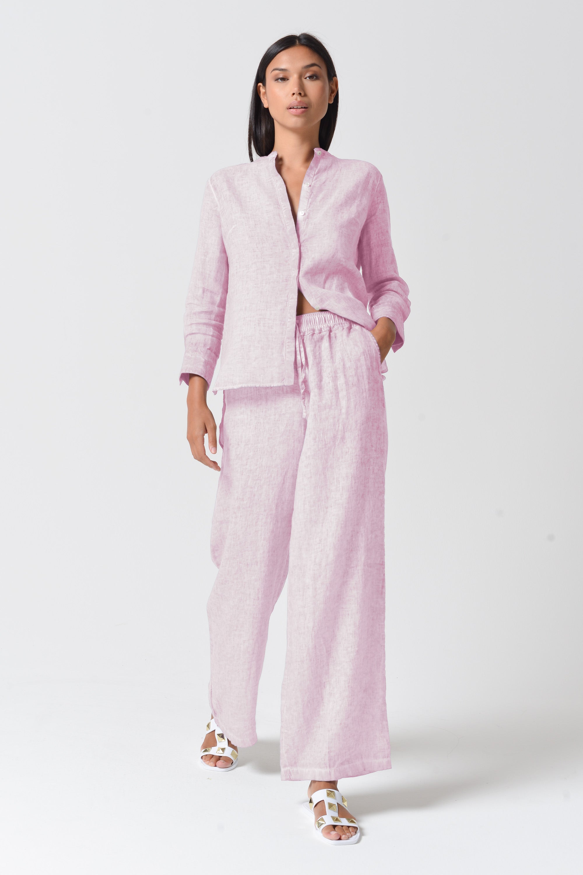 Billow Linen Slacks - Rose
