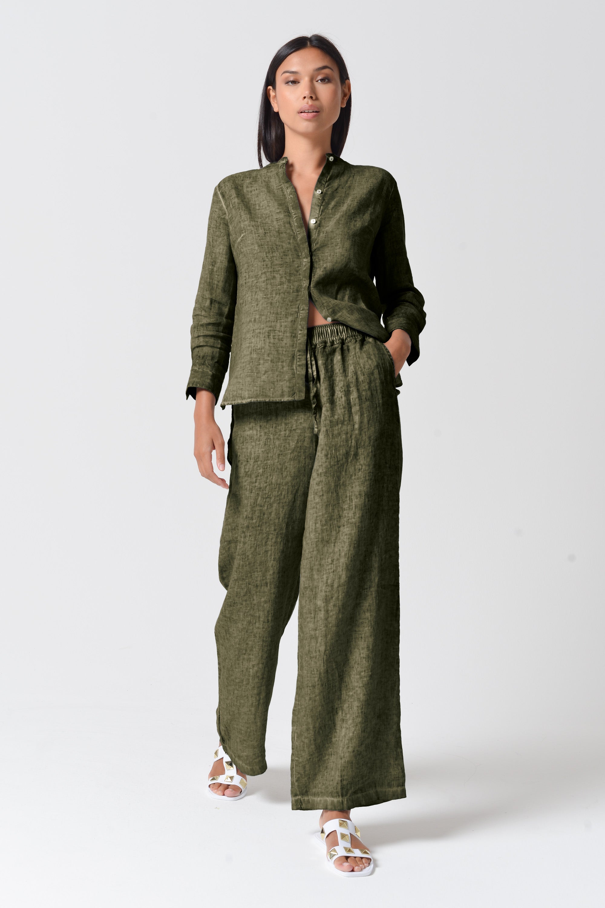 Billow Linen Slacks - Willow