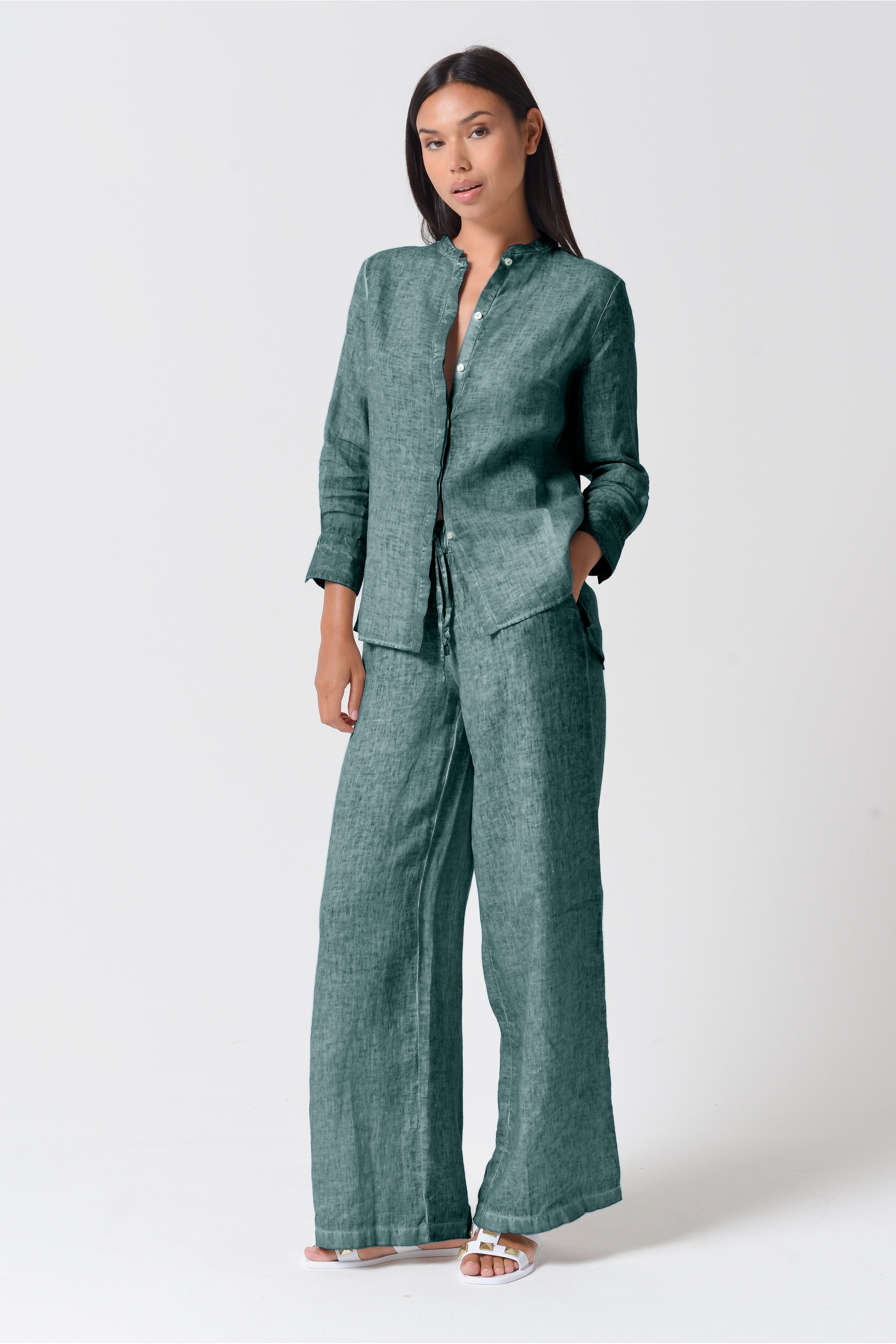 Billow Linen Slacks - Marlin