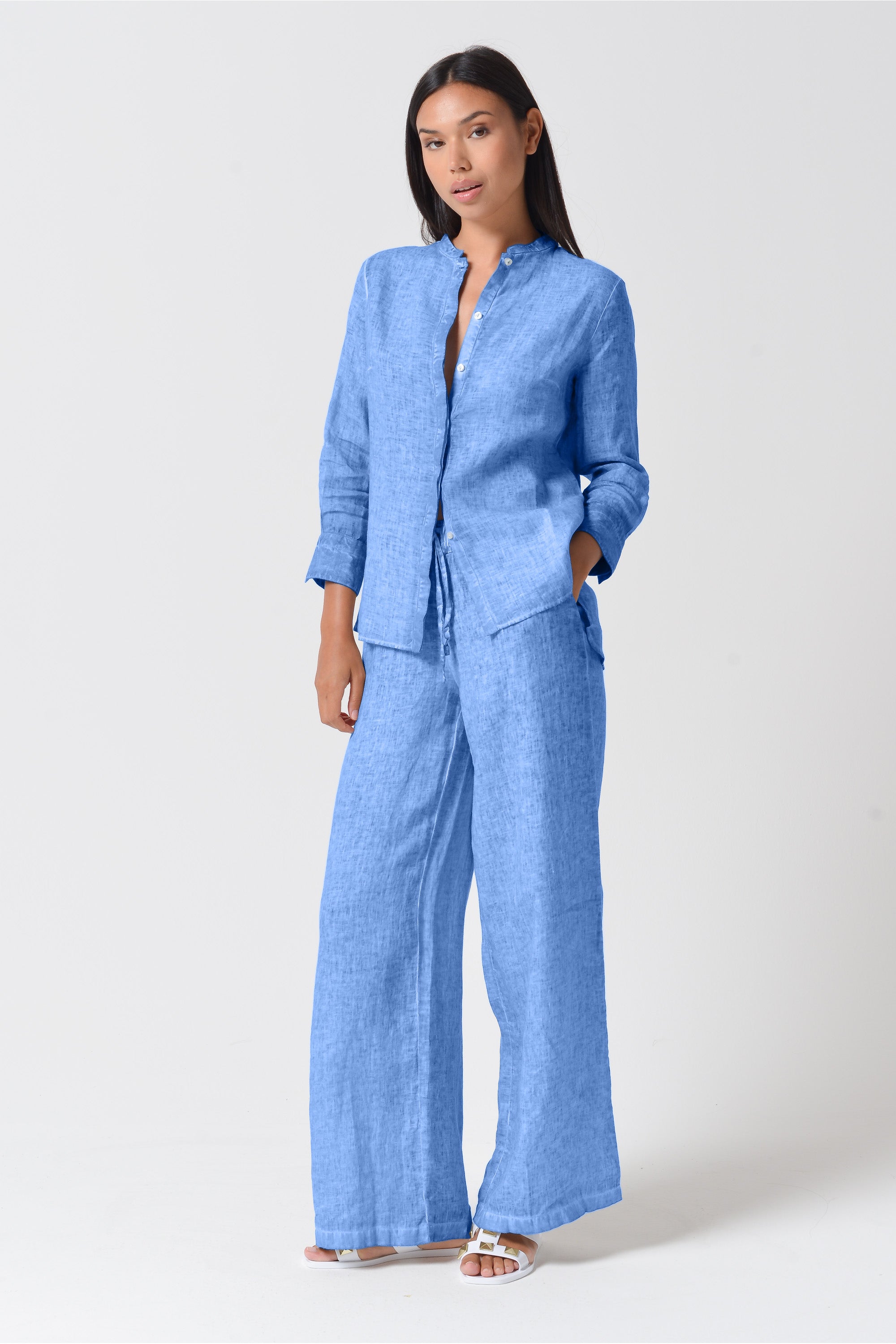 Billow Linen Slacks - Santorini