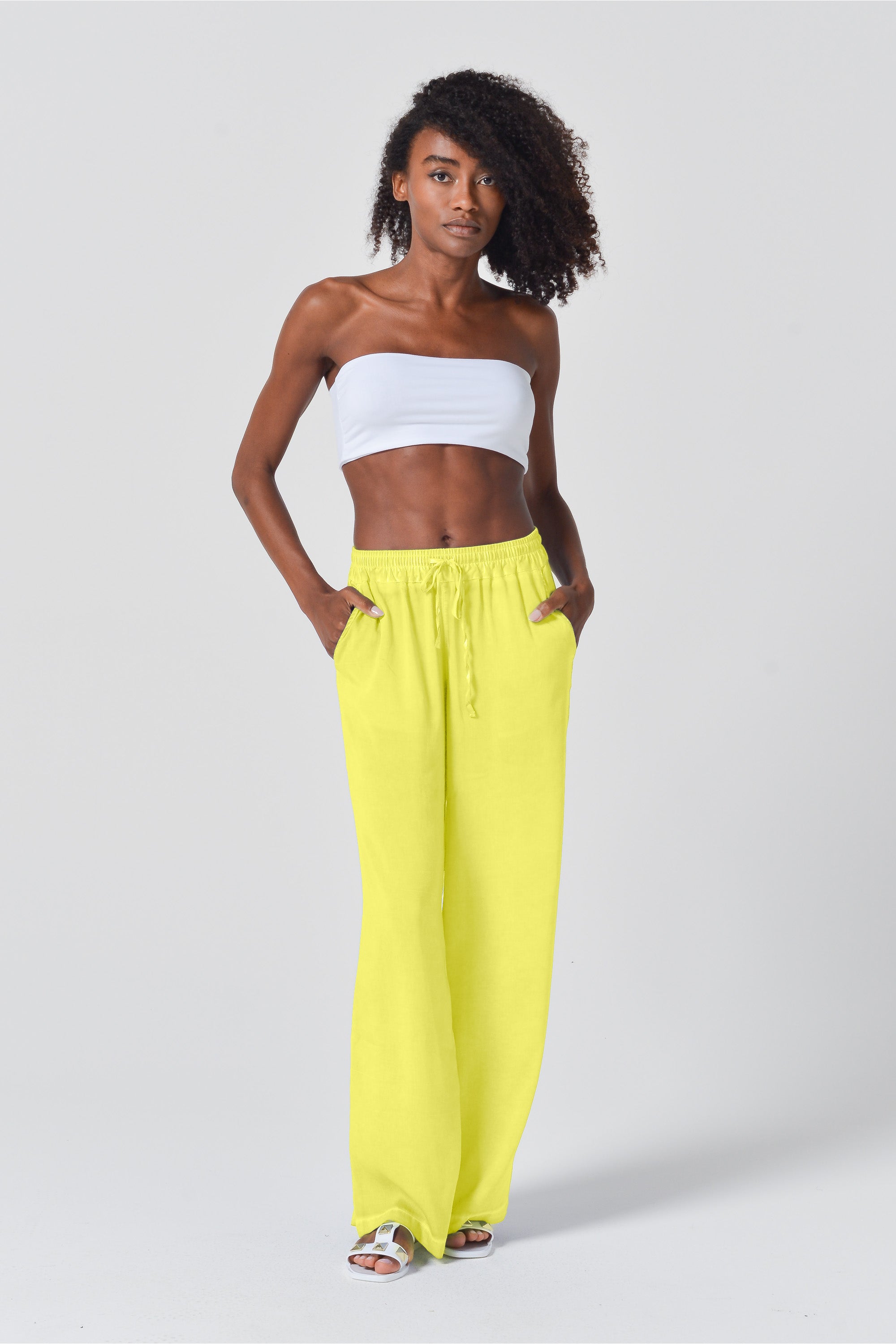 Viscose Billow Slacks - Lime