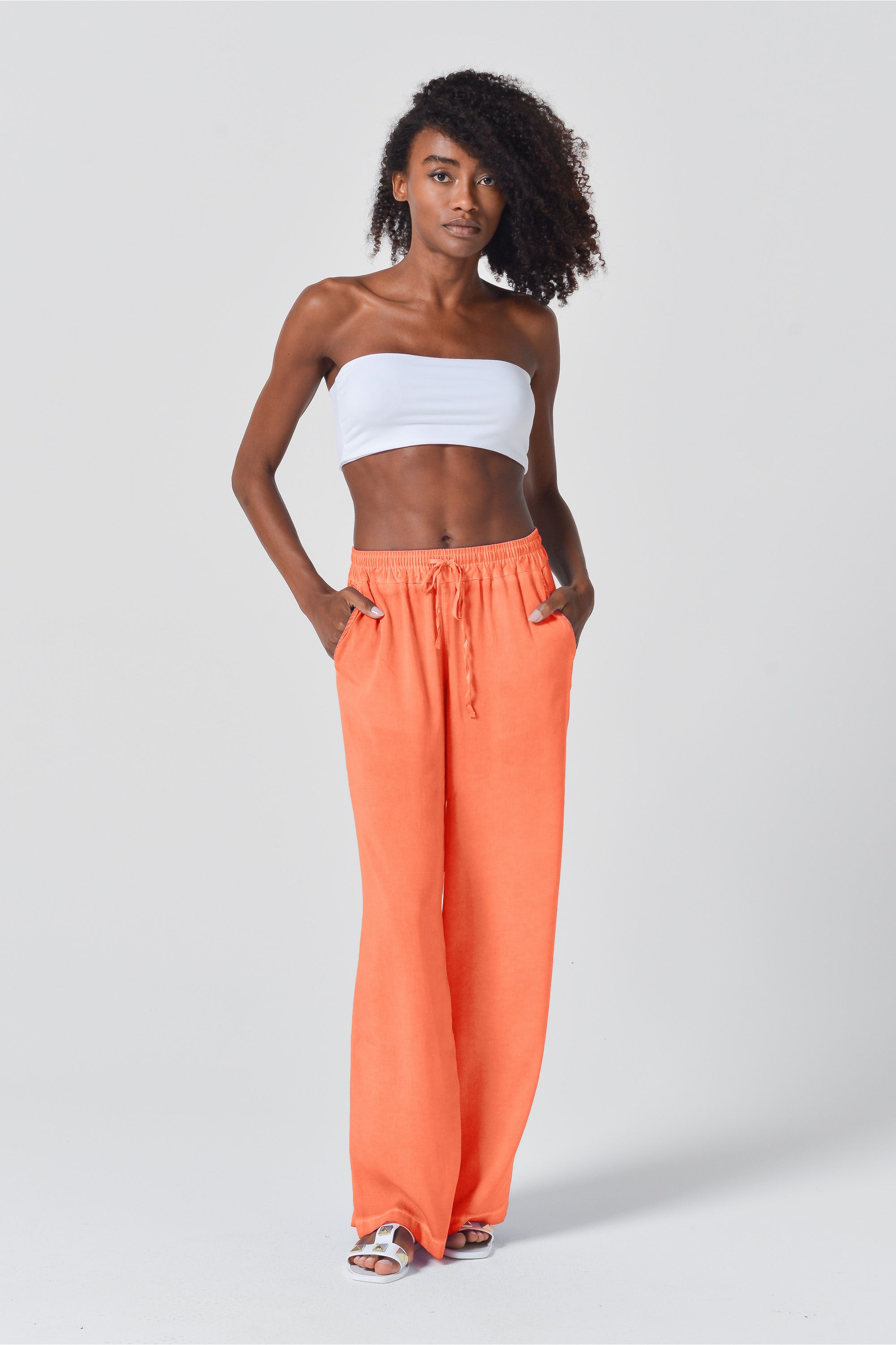 Viscose Billow Slacks - Papaya