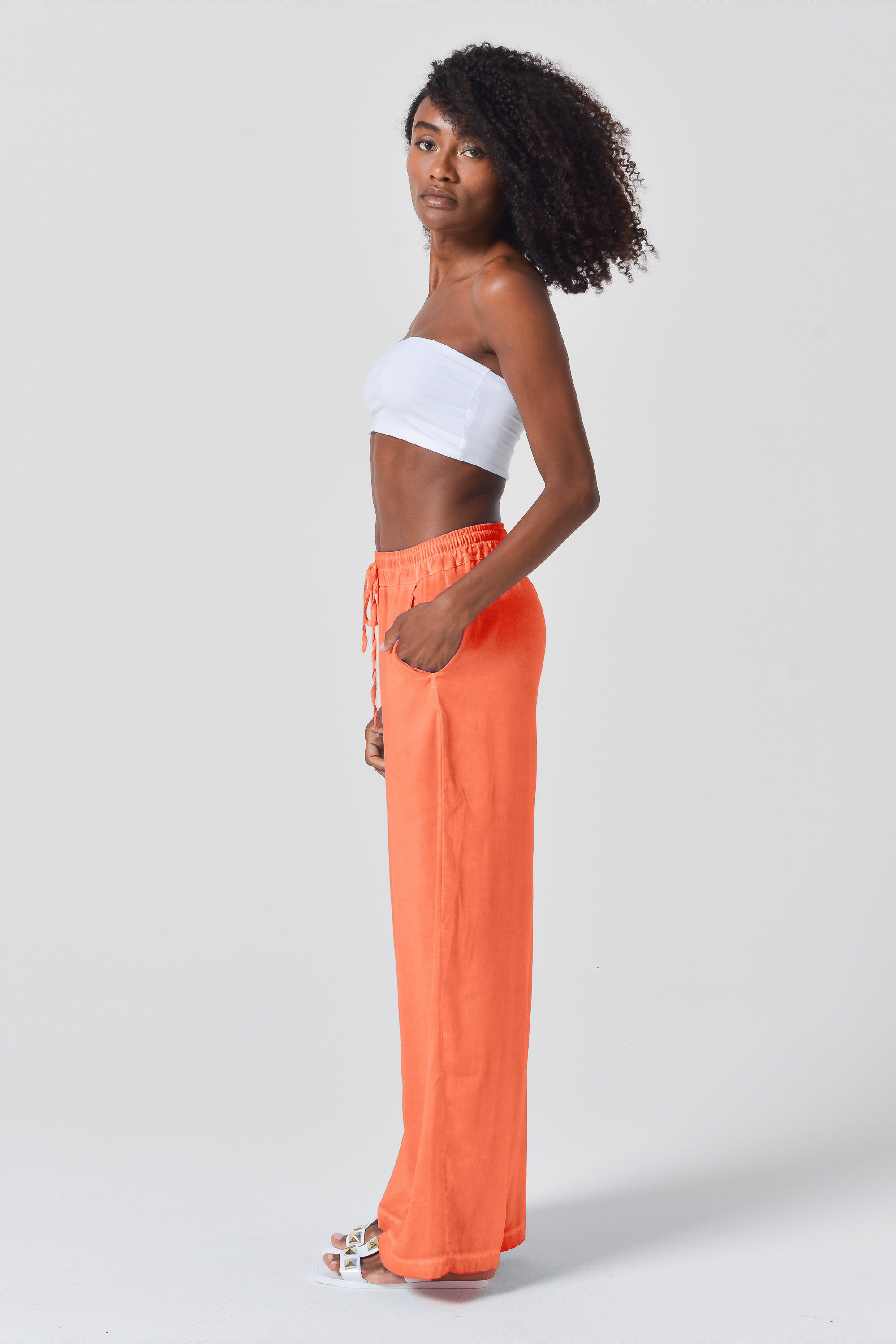 Viscose Billow Slacks - Papaya
