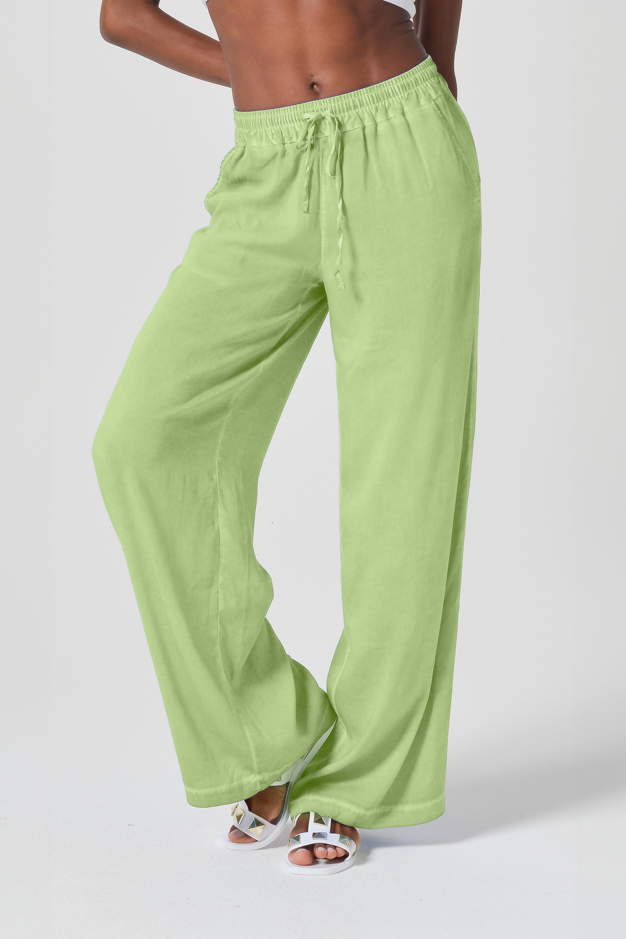 Viscose Billow Slacks - Kiwi