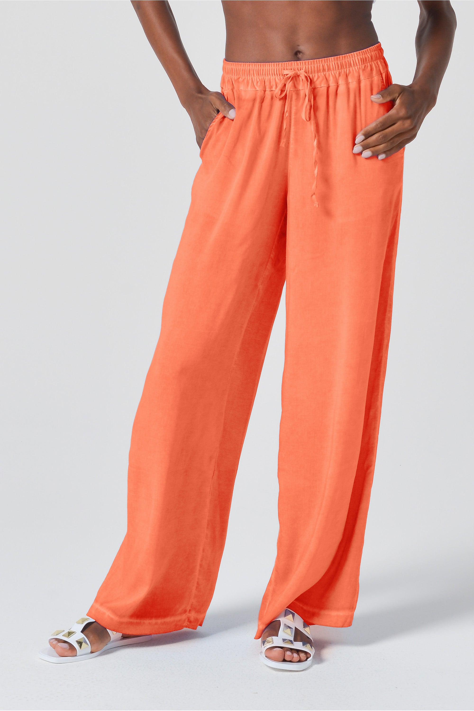 Viscose Billow Slacks - Papaya