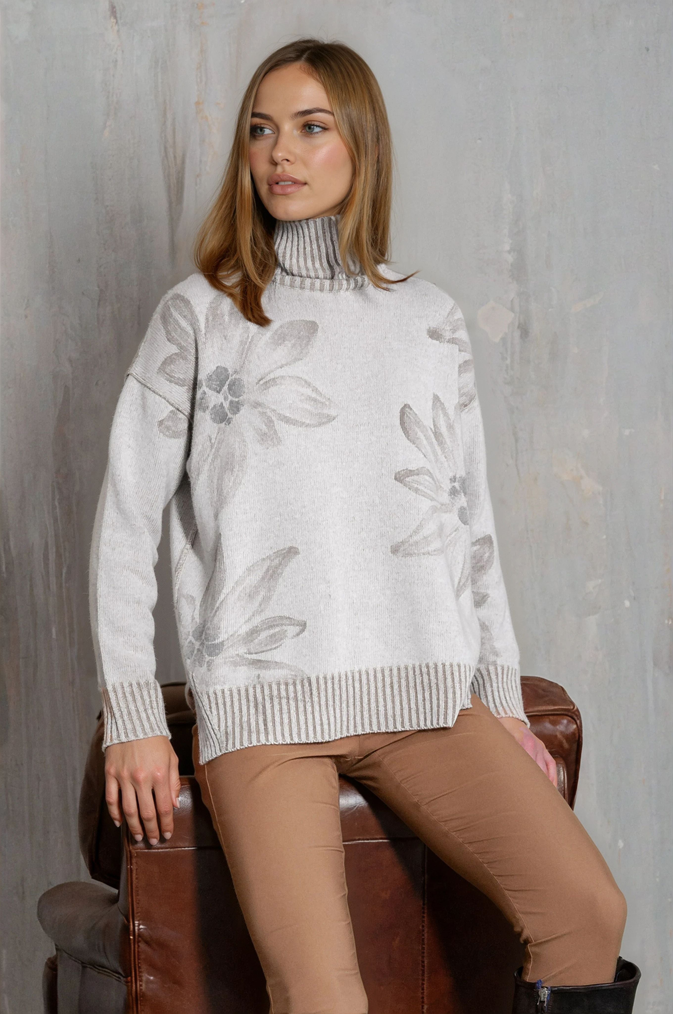 Bothy Edel Turtleneck Sweater - Granite