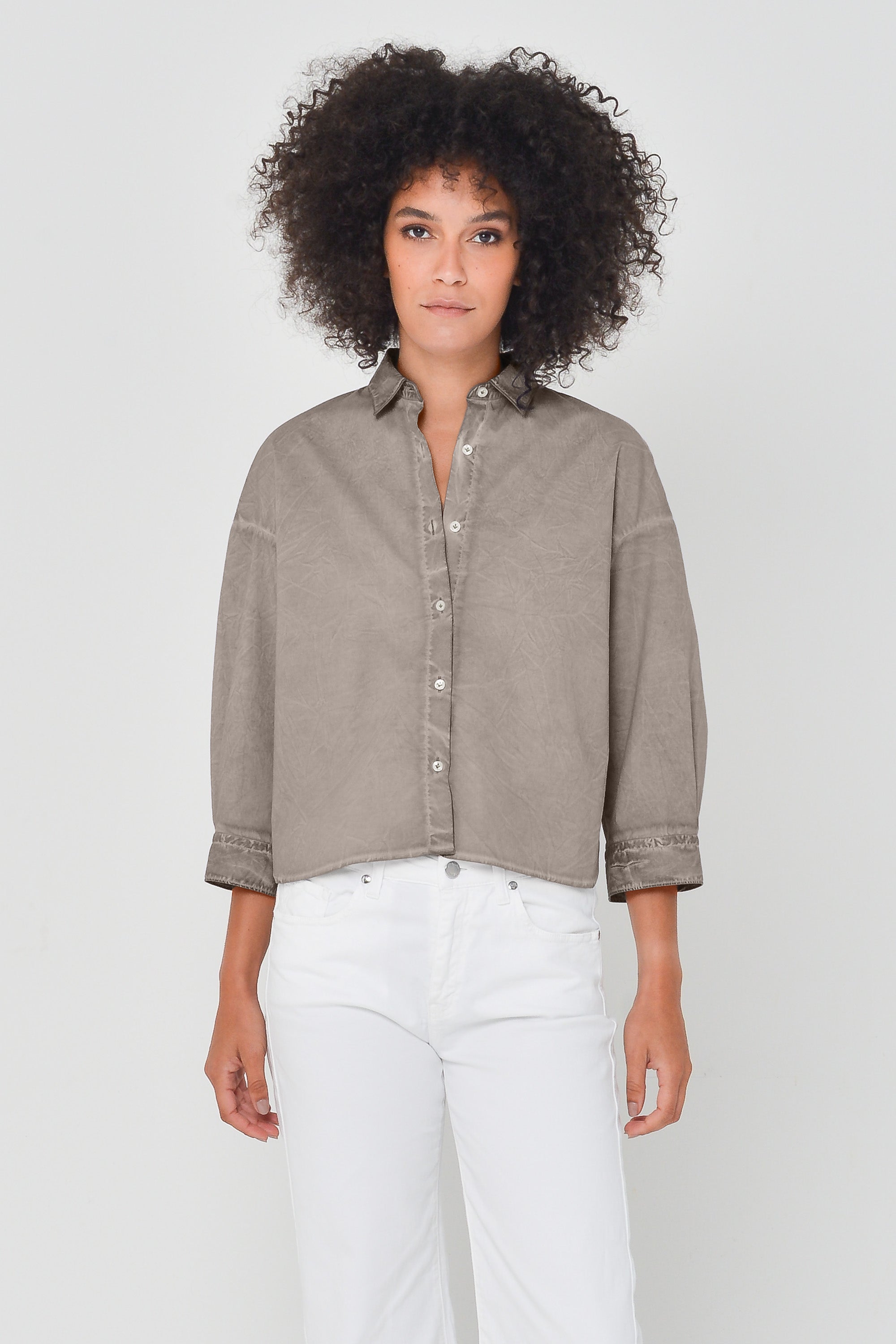 Crop Poplin Shirt - Reef