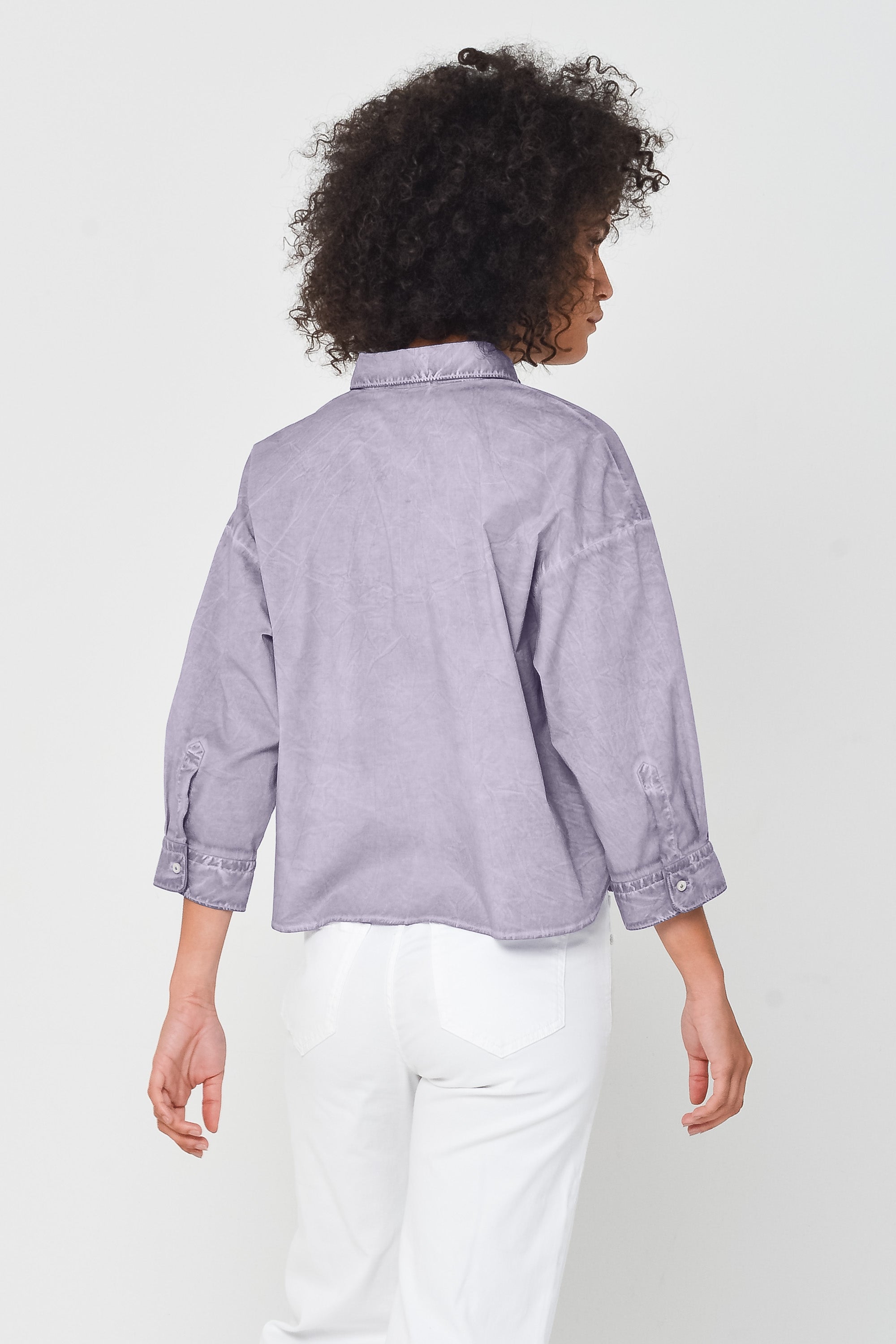 Crop Poplin Shirt - Mauve