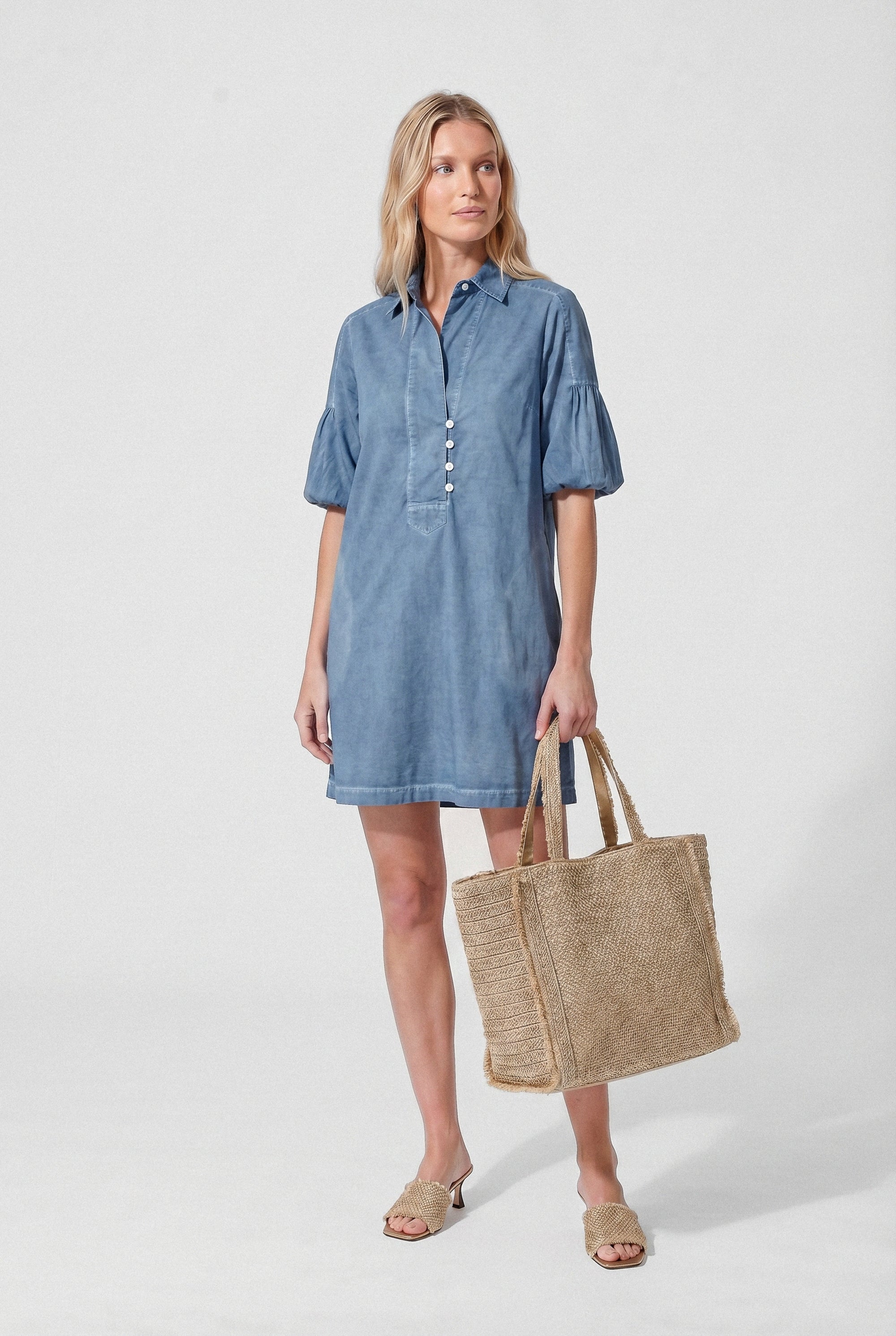 Day Off Shirtdress in Poplin - Jeans