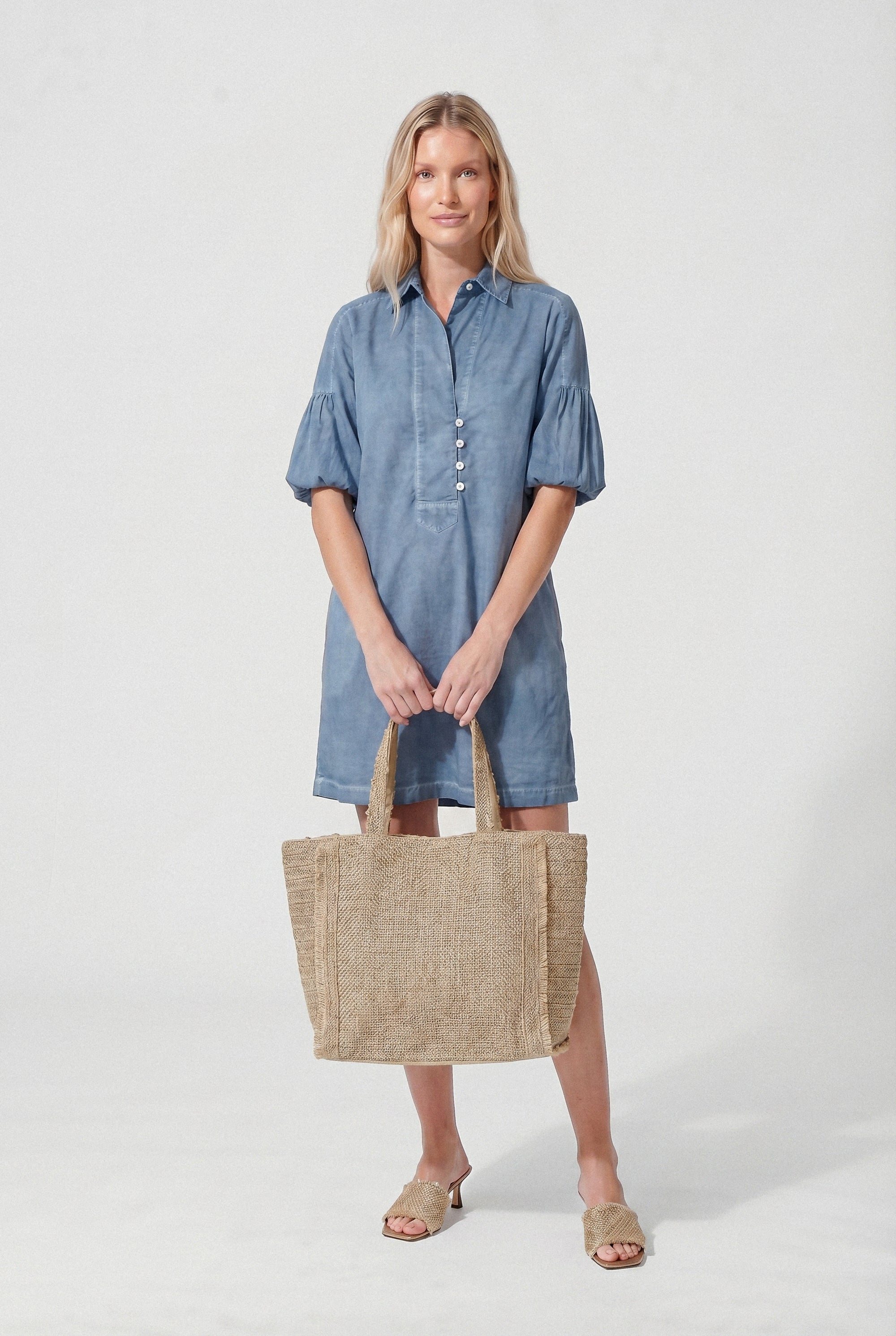 Day Off Shirtdress in Poplin - Jeans