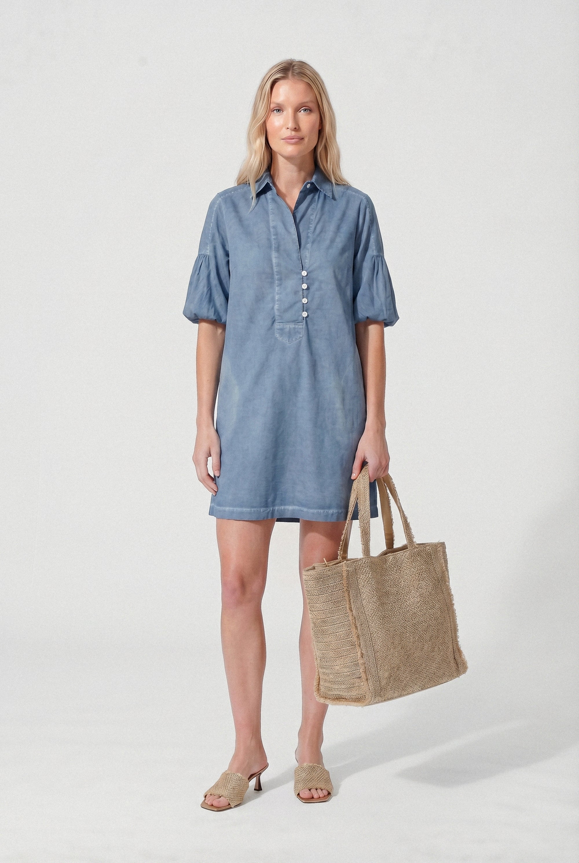Day Off Shirtdress in Poplin - Jeans