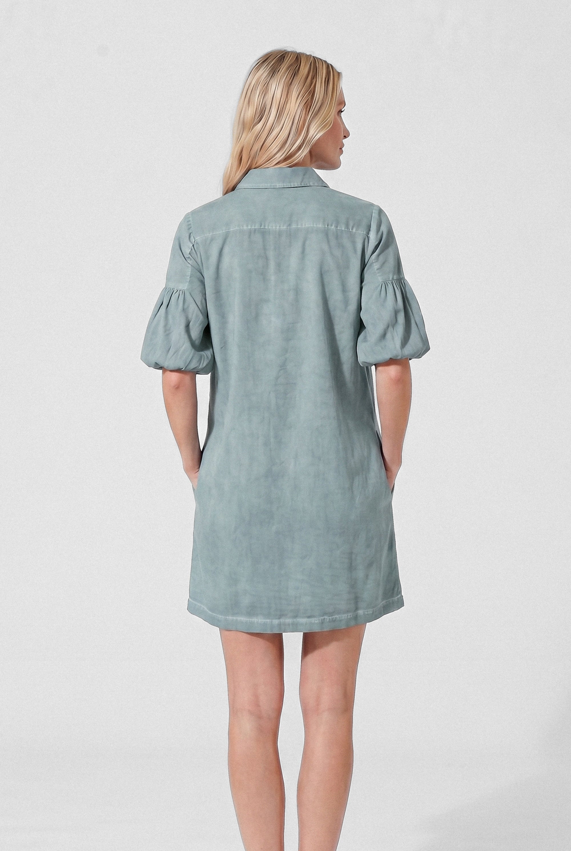 Day Off Shirtdress in Poplin - Shark