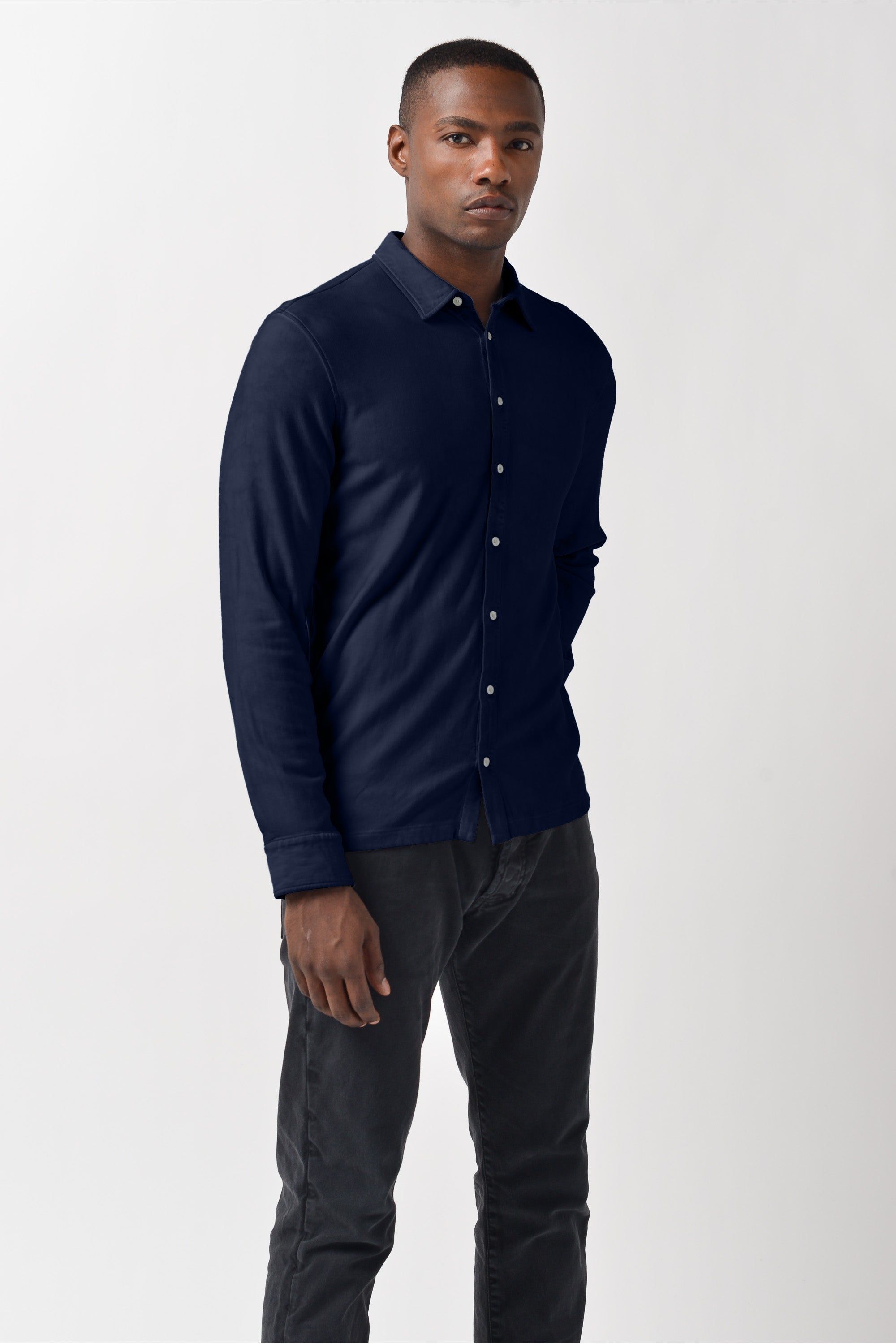 Easton Viscose Shirt - Navy
