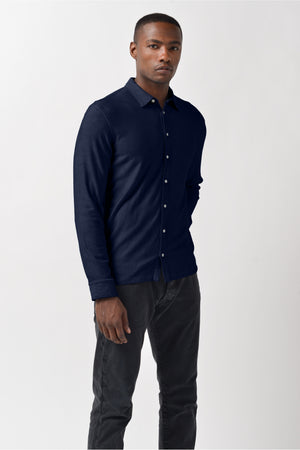 Easton - Viscose Jersey Shirt Shirt - Navy