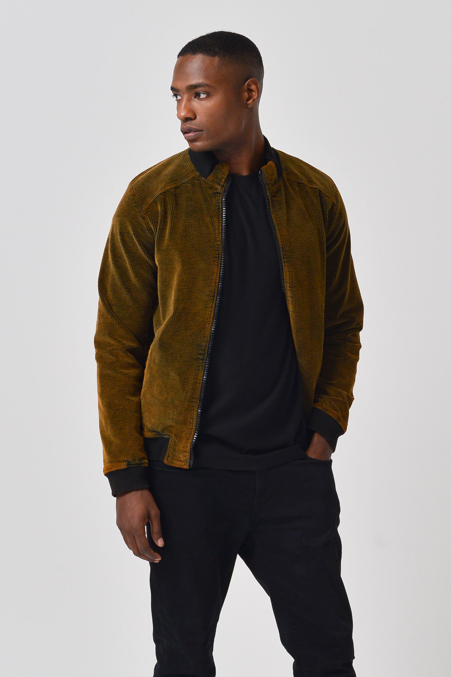Hyton - Corduroy Bomber Jacket - Rust