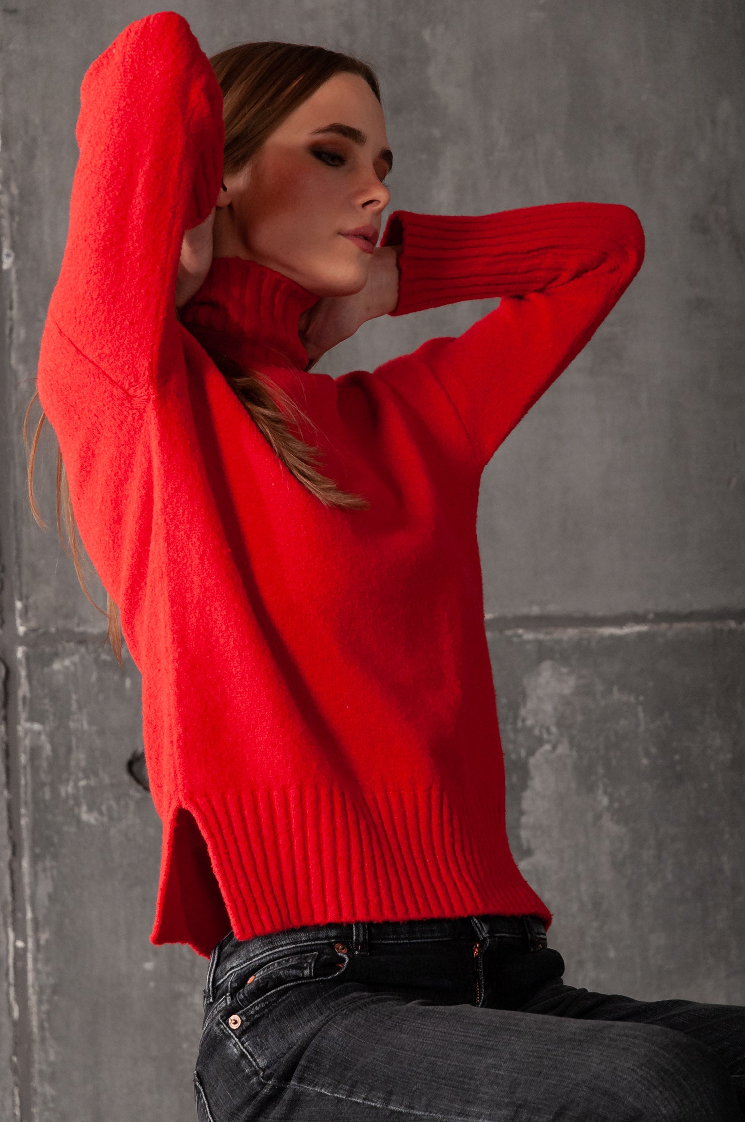 Carse Chunky Turtleneck Sweater - Fire