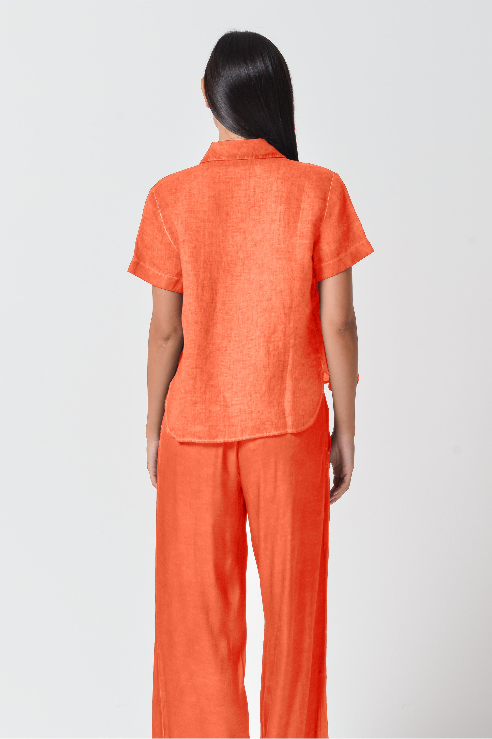 Sunray Linen Shirt - Papaya