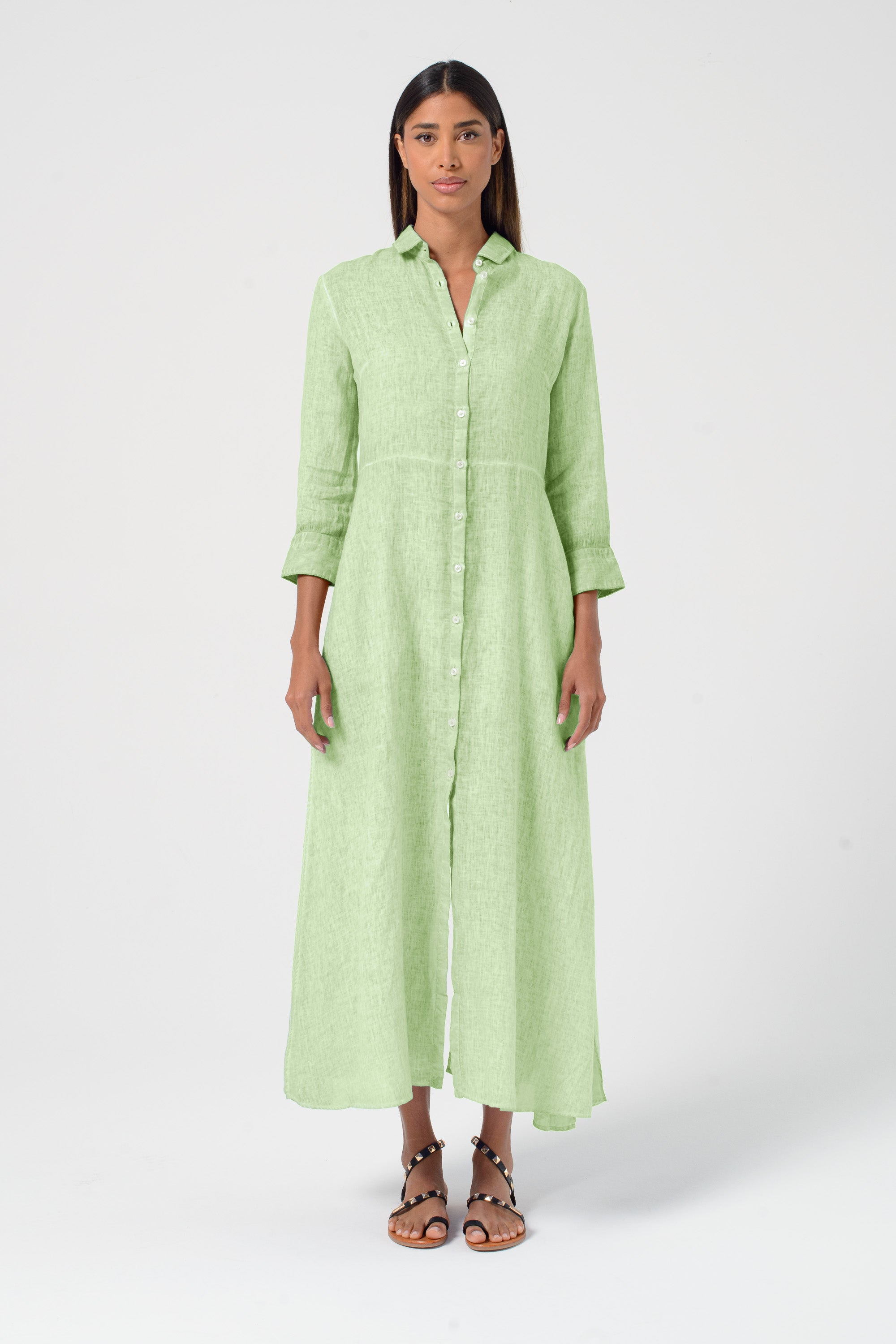 Brooke Linen Shirtdress - Margarita