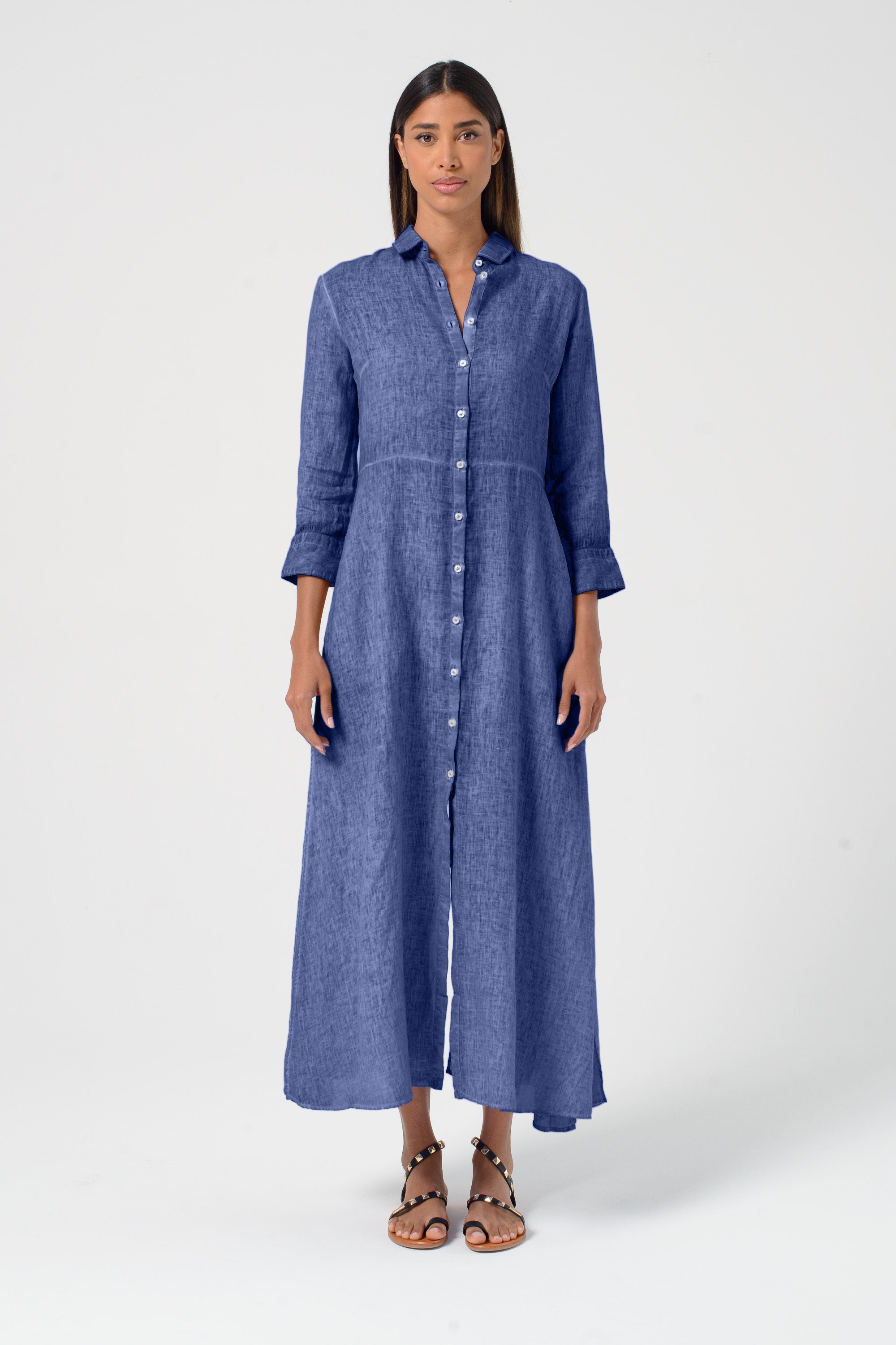 Brooke Linen Shirtdress - Whale