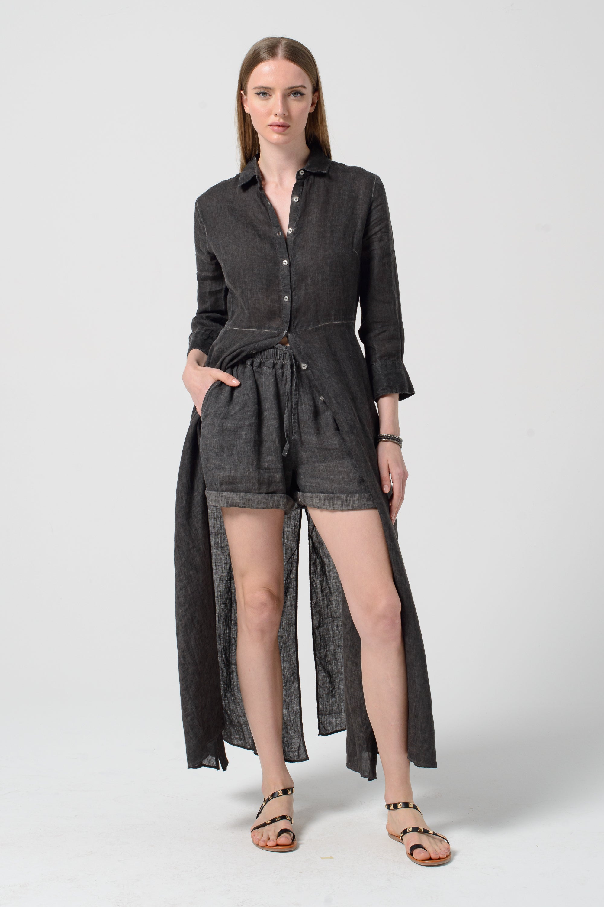 Brooke Linen Shirtdress - Tonga