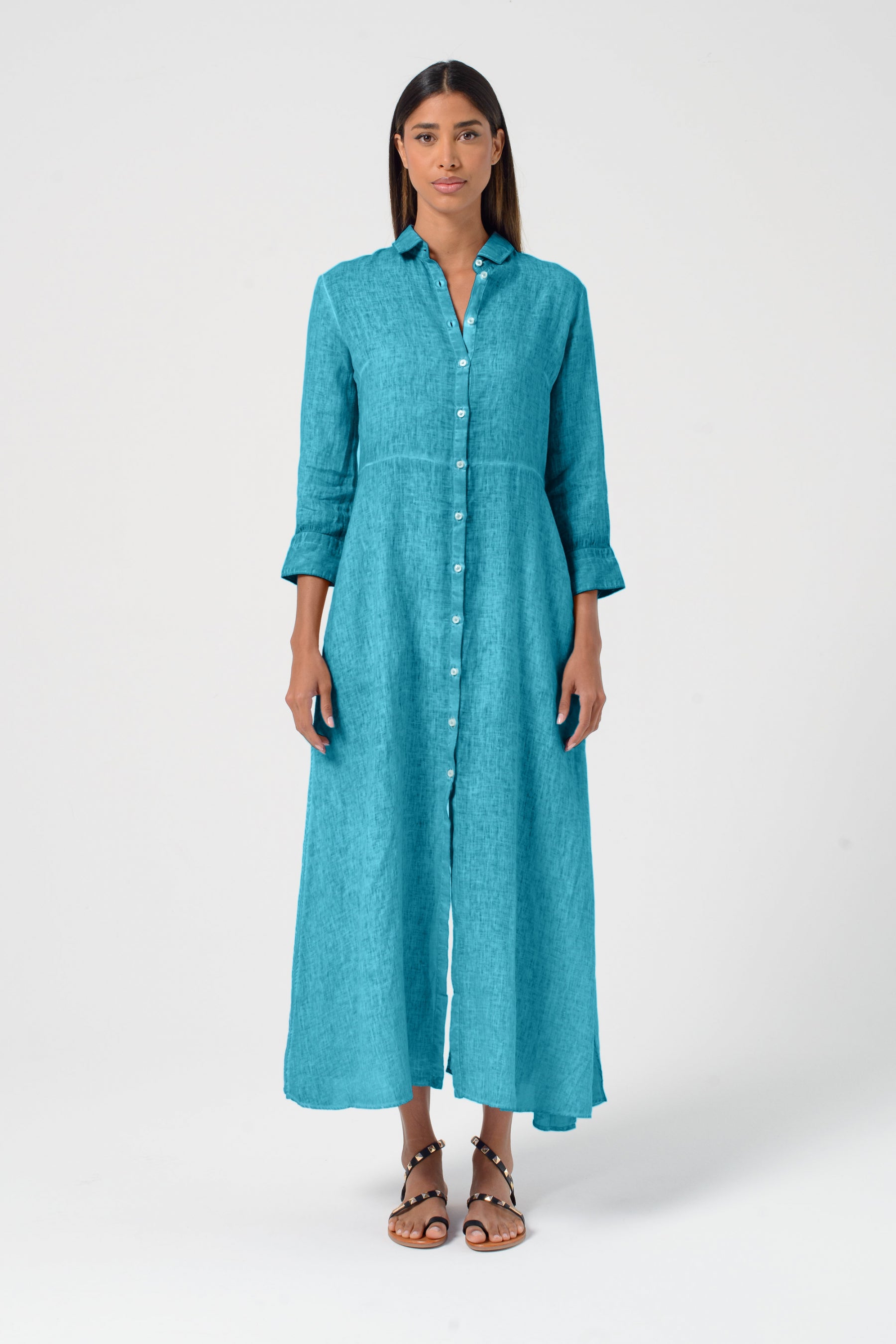 Brooke Linen Shirtdress - Nettuno