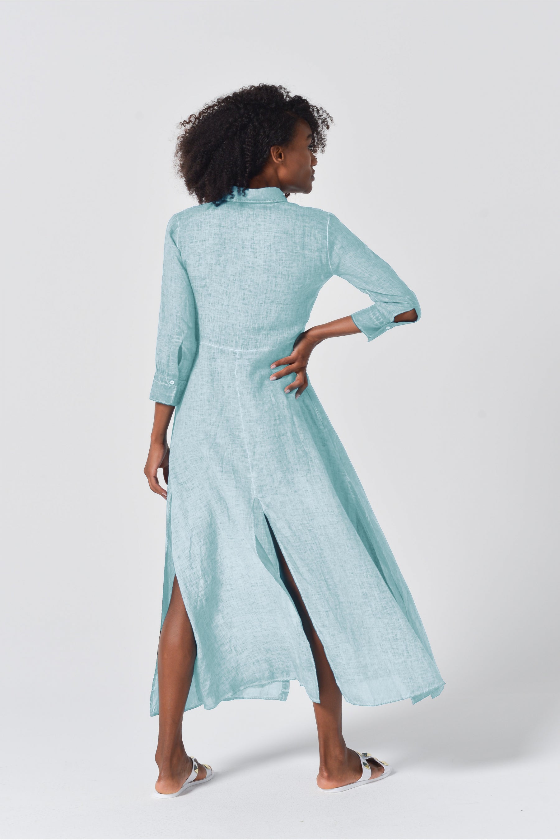 Brooke Linen Shirtdress - Barbados