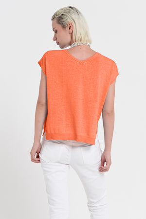 Positano Knit - Women's V-Neck Cotton Sweater - Spritz