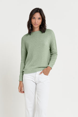 Vaze Knit - Women's Cotton Knit Sweater - Palm