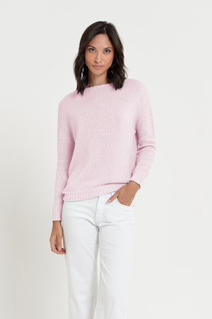 Vaze Knit - Women's Cotton Knit Sweater - Rose