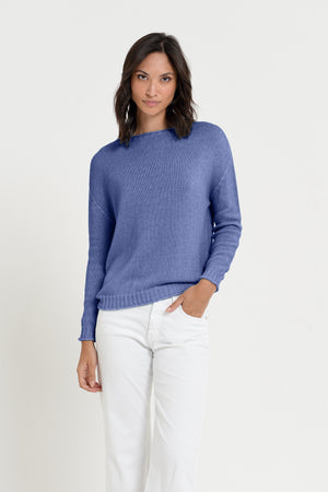 Vaze Knit - Women's Cotton Knit Sweater - Whale