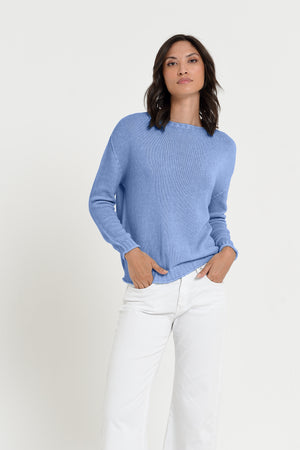 Vaze Knit - Women's Cotton Knit Sweater - Bay