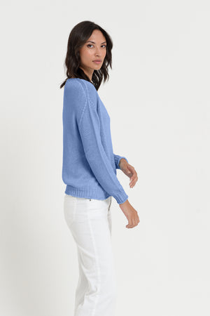Vaze Knit - Women's Cotton Knit Sweater - Bay