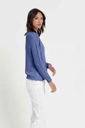 Vaze Knit - Women's Cotton Knit Sweater - Whale