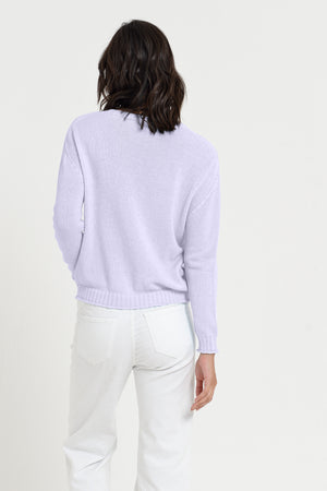 Vaze Knit - Women's Cotton Knit Sweater - Lilac