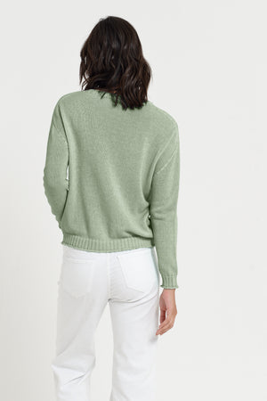 Vaze Knit - Women's Cotton Knit Sweater - Palm