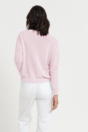 Vaze Knit - Women's Cotton Knit Sweater - Rose