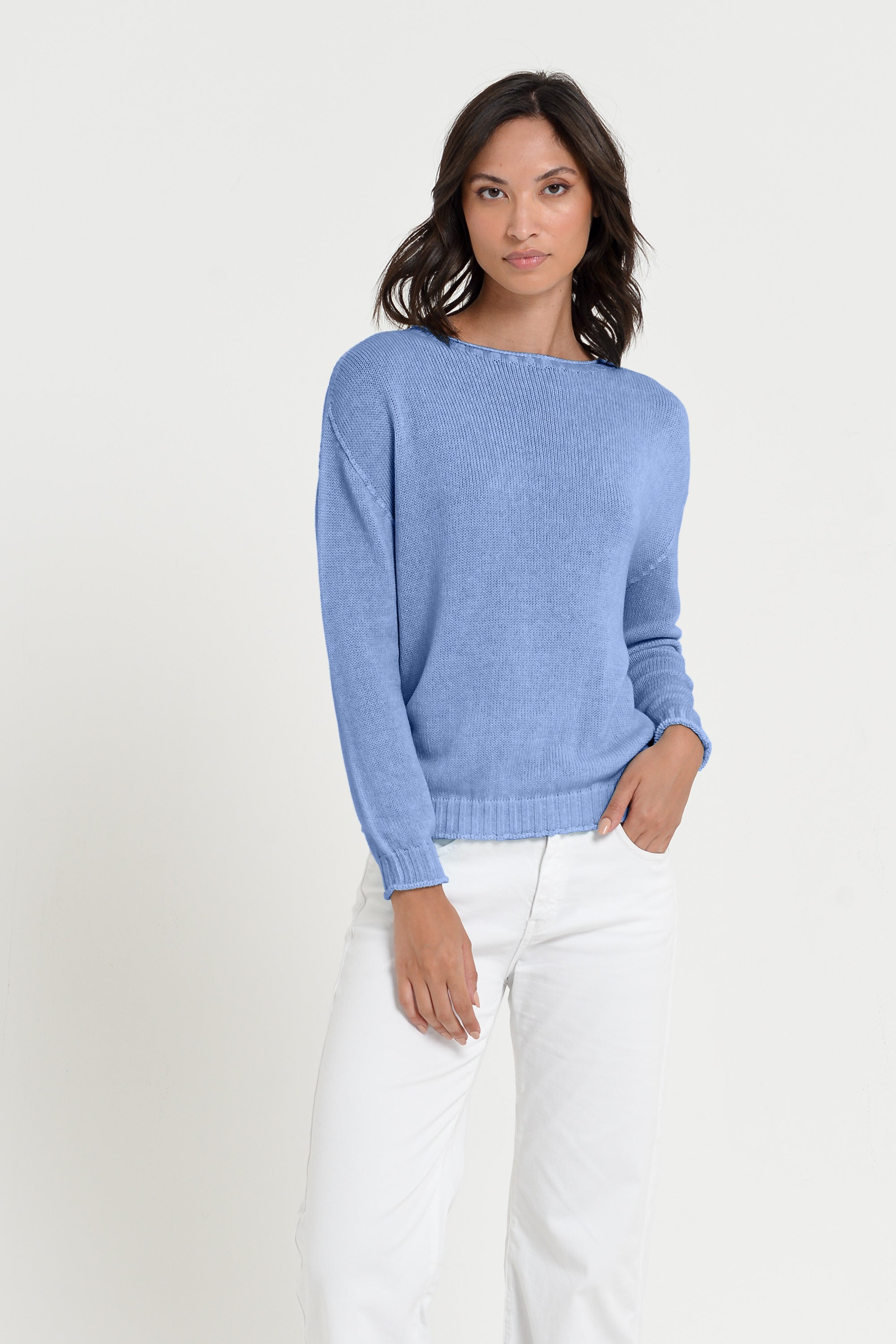 Vaze Knit - Women's Cotton Knit Sweater - Bay