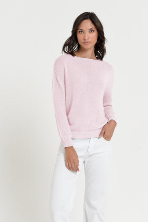 Vaze Knit - Women's Cotton Knit Sweater - Rose