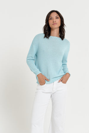 Vaze Knit - Women's Cotton Knit Sweater - Bora Bora