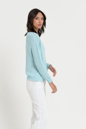 Vaze Knit - Women's Cotton Knit Sweater - Bora Bora
