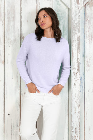 Vaze Knit - Women's Cotton Knit Sweater - Lilac