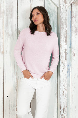 Vaze Knit - Women's Cotton Knit Sweater - Rose