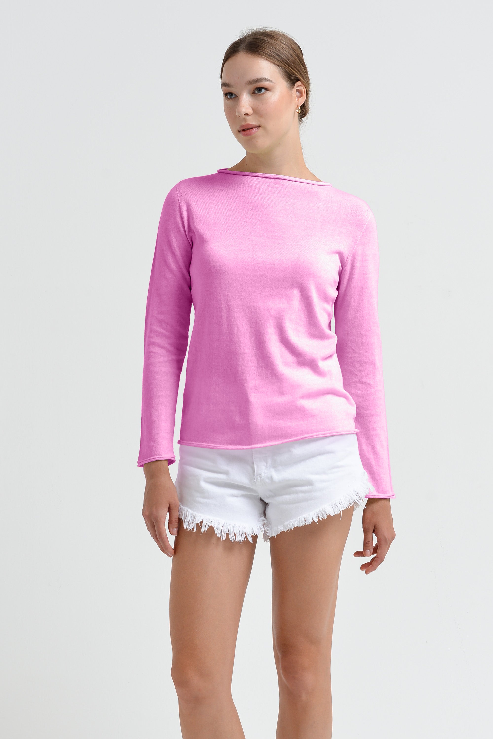 Monica Crewneck Cotton Sweater - Candy