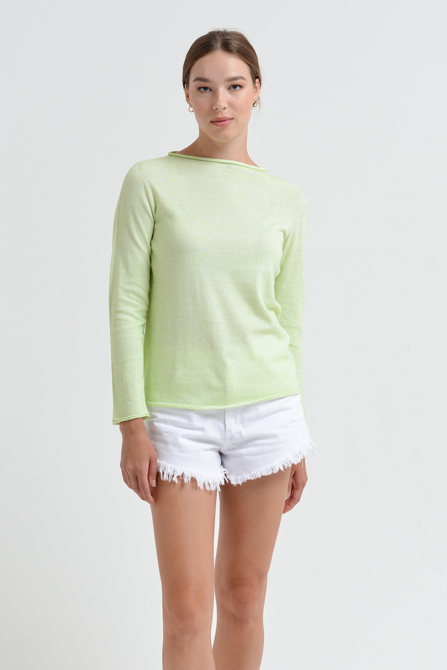 Monica Crewneck Cotton Sweater - Margarita